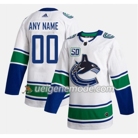 Herren Eishockey Vancouver Canucks Trikot Custom 50th Anniversary Adidas 2019-2020 Weiß Authentic